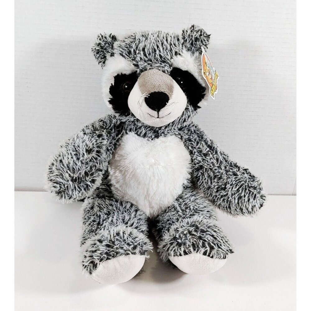 Teddy Mountain Bandit Raccoon 16” Plush Super Soft Stuffed Animal Gray White